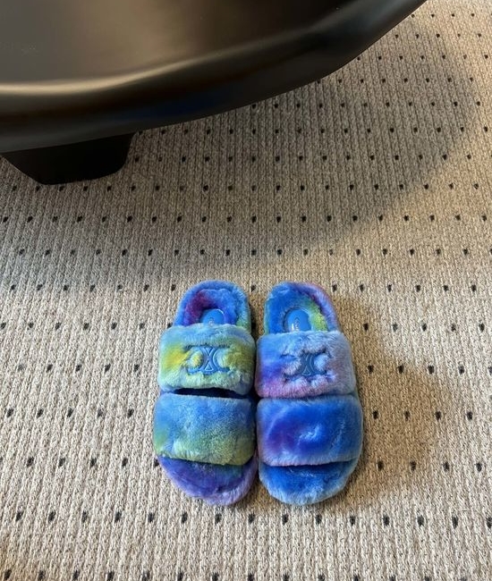 Celine Soft Wool Slippers Lightweight TPU Sole Height Increasing