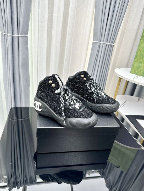 Chanel Genuine Leather Thick Sole Warm Non-slip Snow Boots