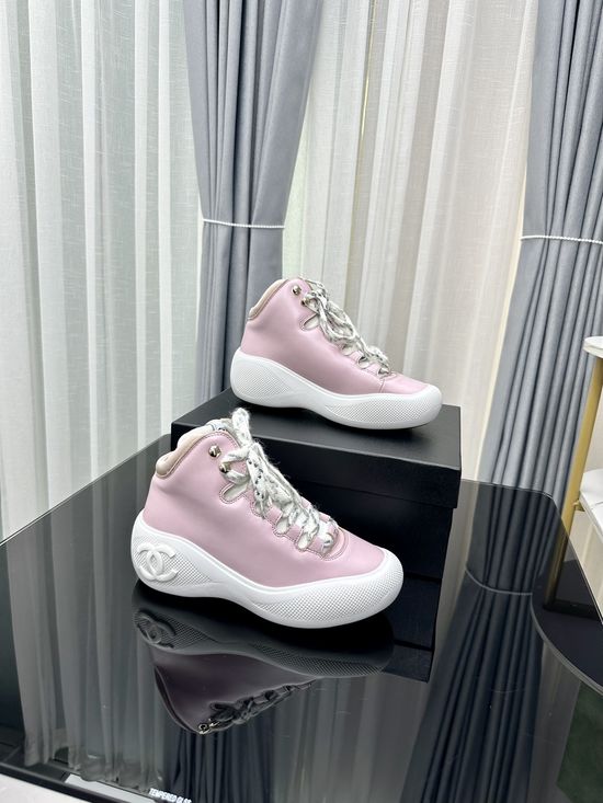 Chanel Genuine Leather Thick Sole Warm Non-slip Snow Boots