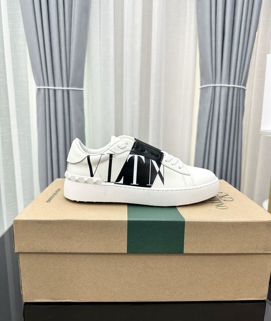 Valentino Studded Thick Sole Elevated Leather Casual Daily Sneakers
