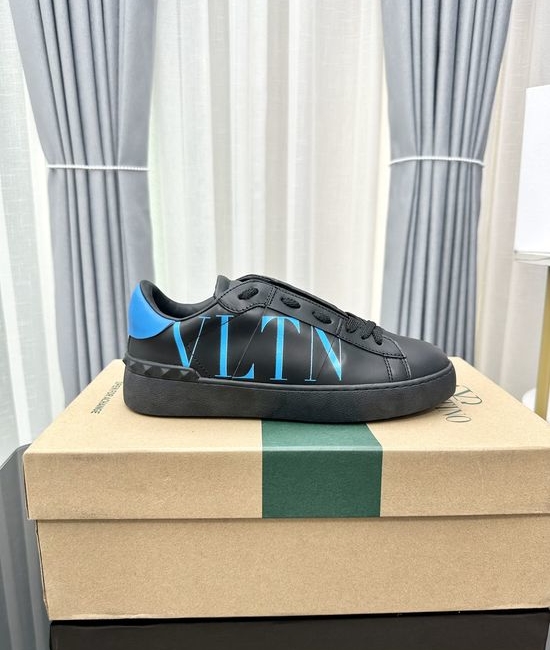 Valentino Studded Thick Sole Elevated Leather Casual Daily Sneakers