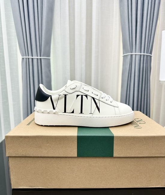 Valentino Studded Thick Sole Elevated Leather Casual Daily Sneakers