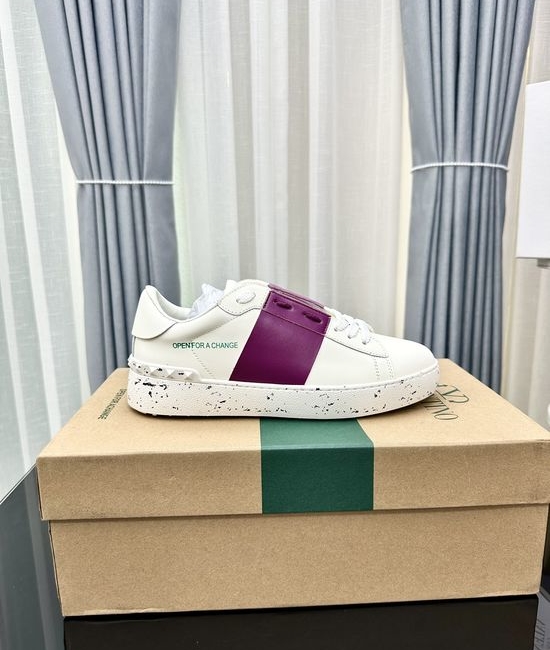 Valentino Studded Thick Sole Elevated Leather Casual Daily Sneakers