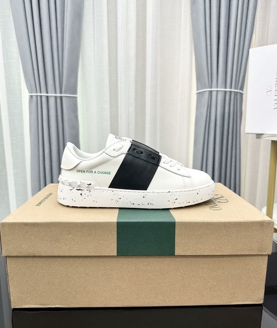 Valentino Studded Thick Sole Elevated Leather Casual Daily Sneakers