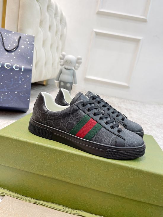 Gucci Classic Leather Casual Shoes Durable Soft Daily Walking Footwear