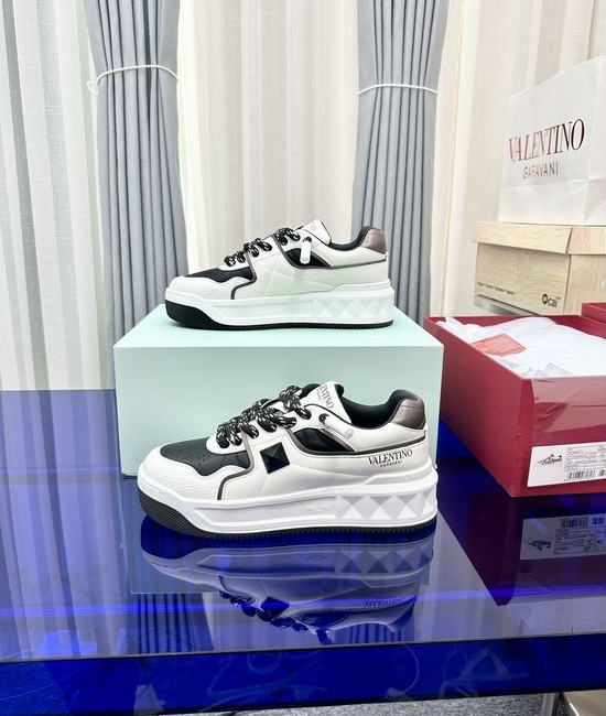 Valentino Premium Thick Sole Leather Casual Fashion Shoes