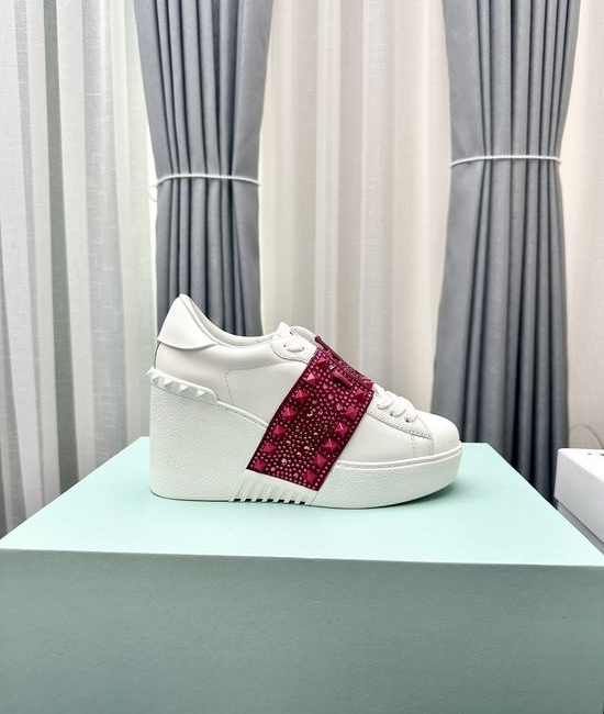 Valentino Rivet Decor Thick Sole Height Increasing Shoes