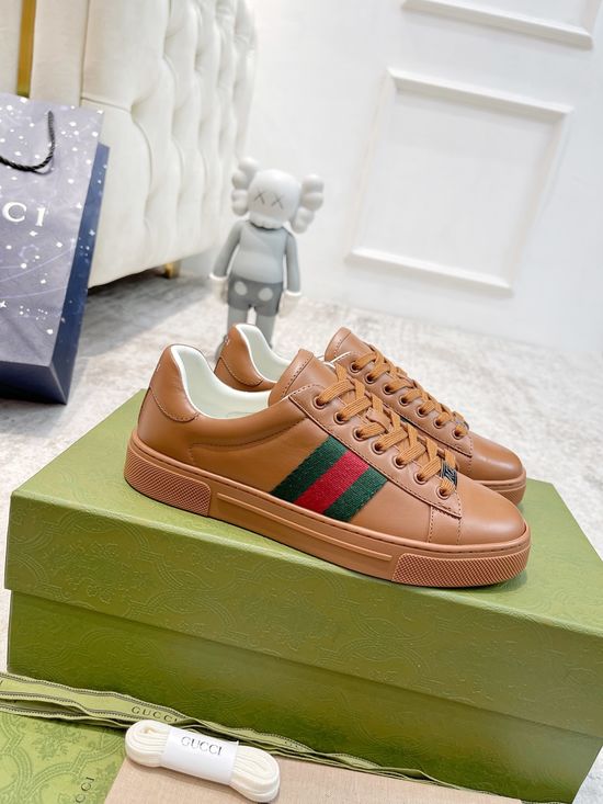 Gucci Classic Leather Casual Shoes Durable Soft Daily Walking Footwear