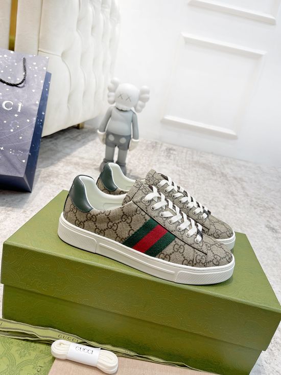 Gucci Classic Leather Casual Shoes Durable Soft Daily Walking Footwear