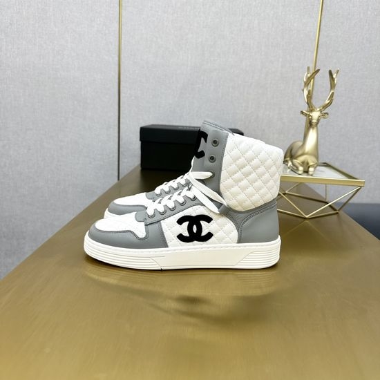 Chanel High Top Leather Casual Boots Decorative Buckle Design