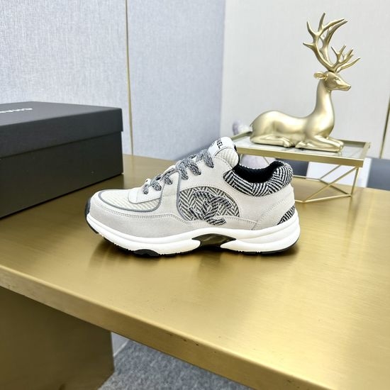 Chanel Classic Embroidered Velvet Breathable Casual Sports Sneakers