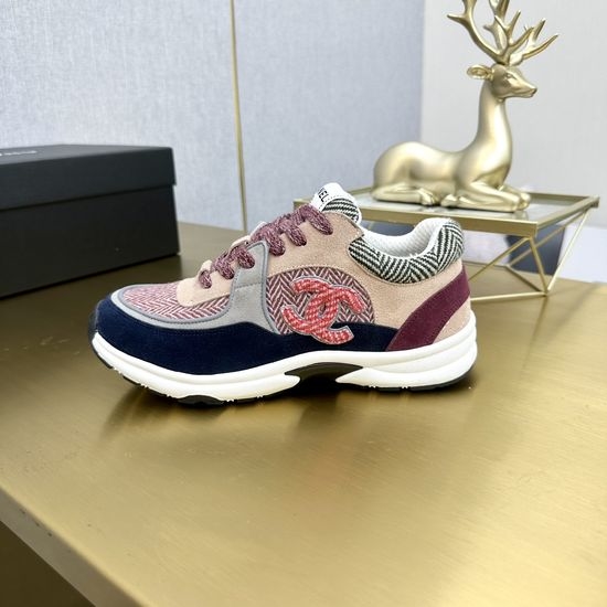 Chanel Classic Embroidered Velvet Breathable Casual Sports Sneakers