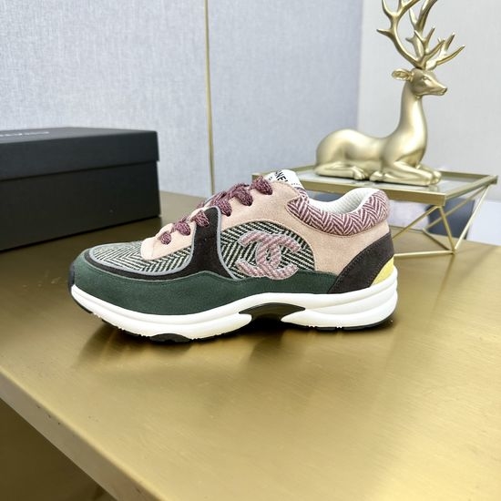 Chanel Classic Embroidered Velvet Breathable Casual Sports Sneakers