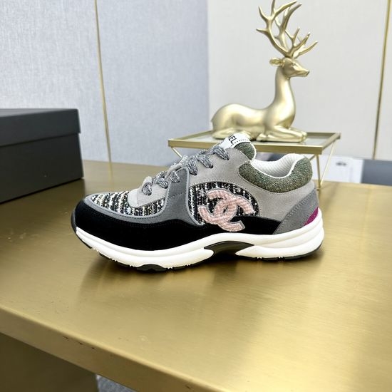 Chanel Classic Embroidered Velvet Breathable Casual Sports Sneakers