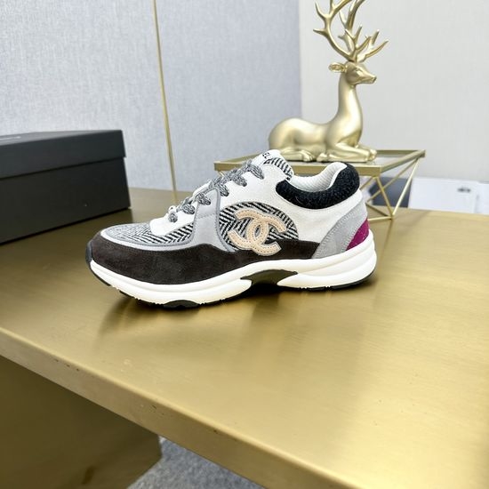 Chanel Classic Embroidered Velvet Breathable Casual Sports Sneakers