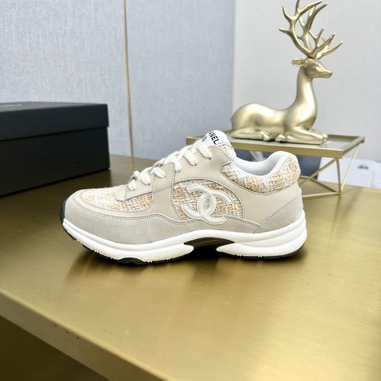 Chanel Classic Embroidered Velvet Breathable Casual Sports Sneakers