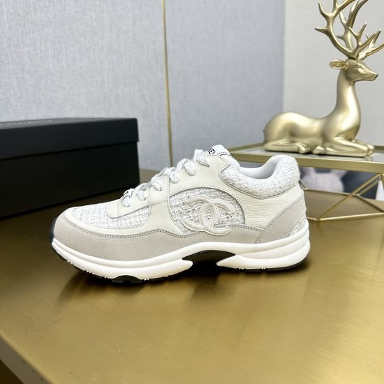 Chanel Classic Embroidered Velvet Breathable Casual Sports Sneakers