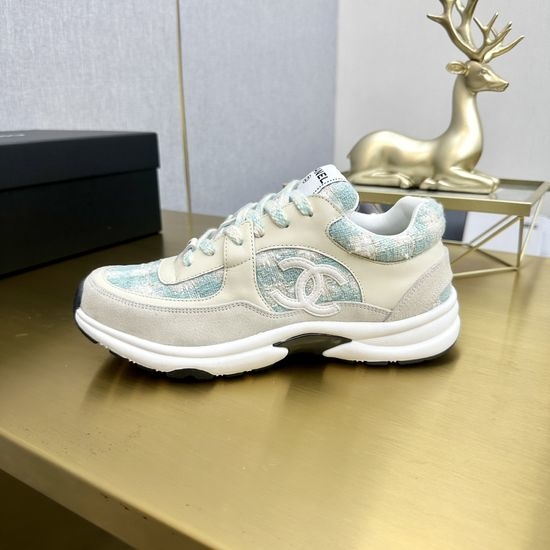 Chanel Classic Embroidered Velvet Breathable Casual Sports Sneakers