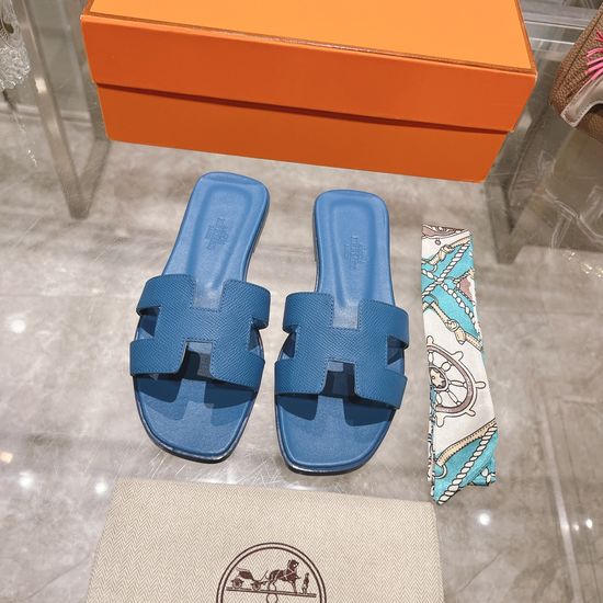 Hermes Calfskin Casual Slides Soft Comfortable Daily Wear Footwear