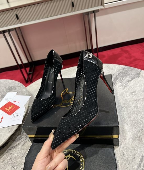 Christian Louboutine Sporty Kate High Heels with Metallic CL Logo