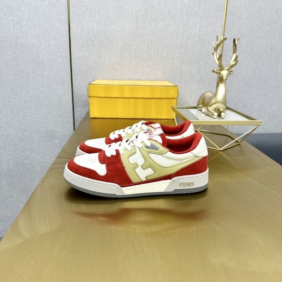 Fendi Classic Retro Leather Sneakers Non-Slip Durable Casual Footwear