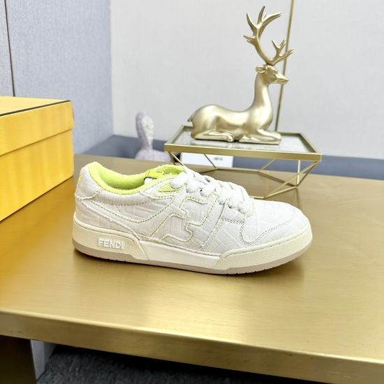 Fendi Classic Retro Leather Sneakers Non-Slip Durable Casual Footwear