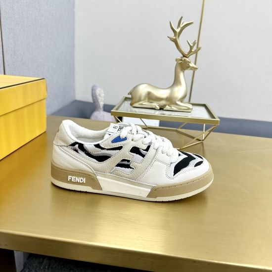 Fendi Classic Retro Leather Sneakers Non-Slip Durable Casual Footwear