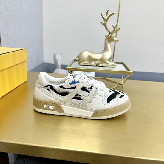 Fendi Classic Retro Leather Sneakers Non-Slip Durable Casual Footwear
