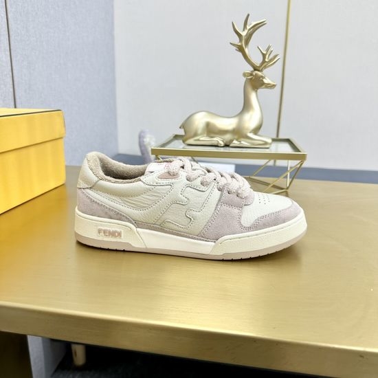 Fendi Classic Retro Leather Sneakers Non-Slip Durable Casual Footwear