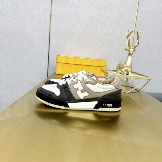 Fendi Classic Retro Leather Sneakers Non-Slip Durable Casual Footwear