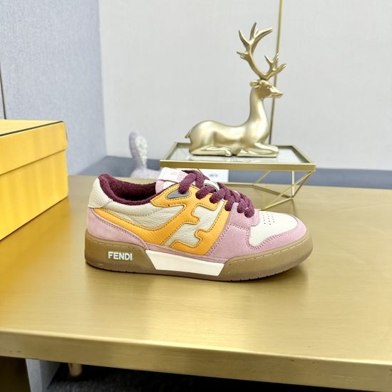 Fendi Classic Retro Leather Sneakers Non-Slip Durable Casual Footwear