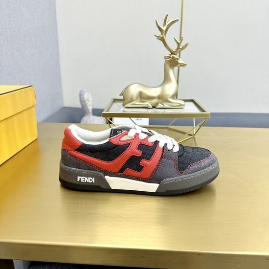 Fendi Classic Retro Leather Sneakers Non-Slip Durable Casual Footwear