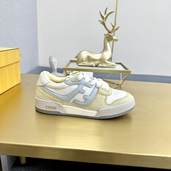 Fendi Classic Retro Leather Sneakers Non-Slip Durable Casual Footwear