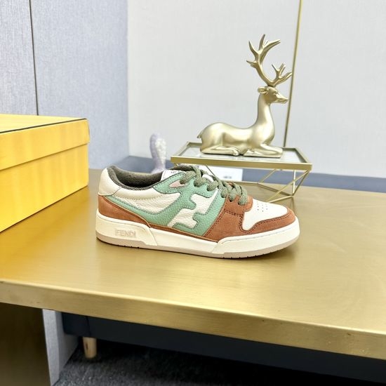 Fendi Classic Retro Leather Sneakers Non-Slip Durable Casual Footwear