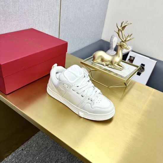 Valentino Premium Thick Sole Rivet Embellished Leather Casual Shoes