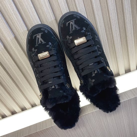Louis Vuitton LV Printed Cowhide Wool Lined Thick Sole Sneakers
