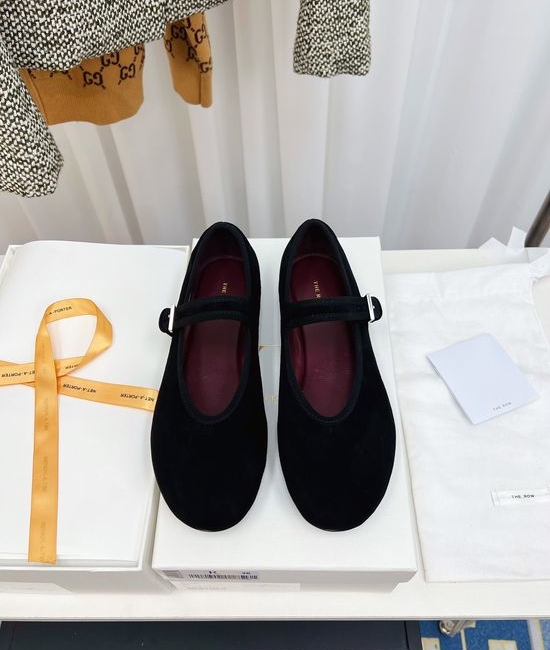 The Row Minimalist Leather Ballet Flats with Soft Soles