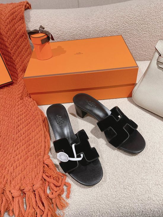 Hermes 5CM Heel Premium Cowhide Sandals Durable Comfy Sole