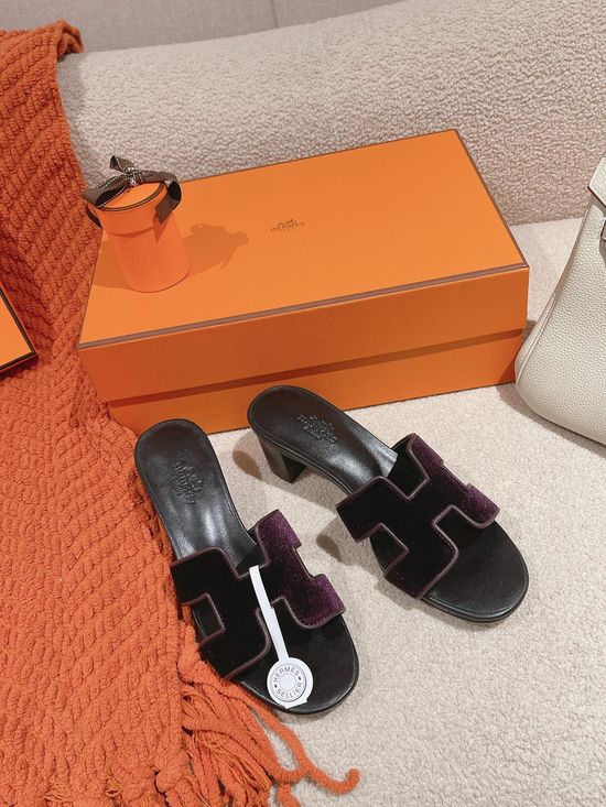 Hermes 5CM Heel Premium Cowhide Sandals Durable Comfy Sole