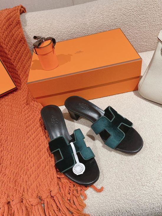 Hermes 5CM Heel Premium Cowhide Sandals Durable Comfy Sole