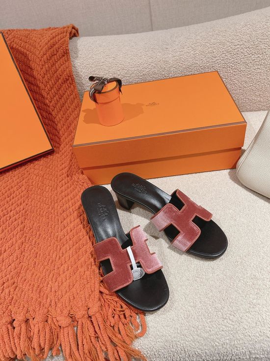 Hermes 5CM Heel Premium Cowhide Sandals Durable Comfy Sole