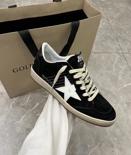 Golden Goose GGDB Black Nubuck Distressed Platform Sneakers Comfortable Slimming
