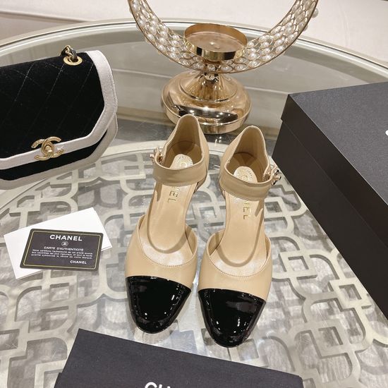 Chanel Elegant Wedge Heel Pumps With Genuine Leather Sole