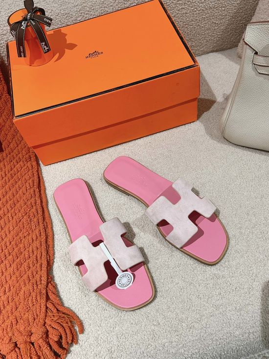 Hermes Suede Slide Sandals Classic Comfortable Casual Footwear