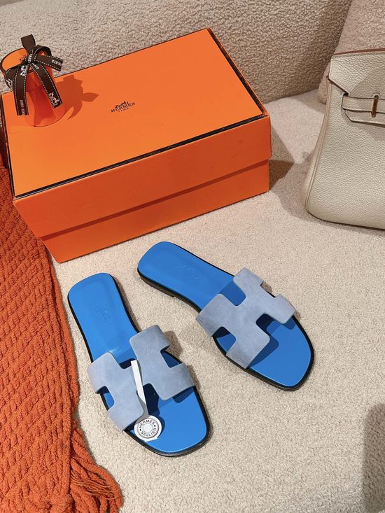 Hermes Suede Slide Sandals Classic Comfortable Casual Footwear