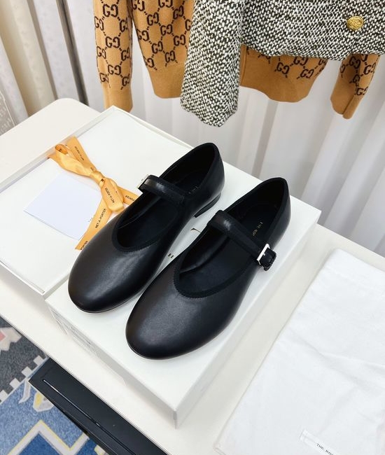 The Row Minimalist Leather Ballet Flats with Soft Soles