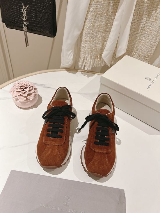 Brunello Cucinelli Classic Suede Sneakers Comfortable Lightweight Casual Footwear
