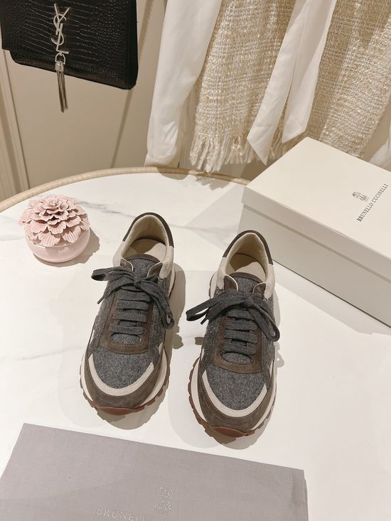 Brunello Cucinelli Classic Suede Sneakers Comfortable Lightweight Casual Footwear
