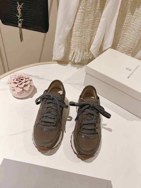 Brunello Cucinelli Classic Suede Sneakers Comfortable Lightweight Casual Footwear