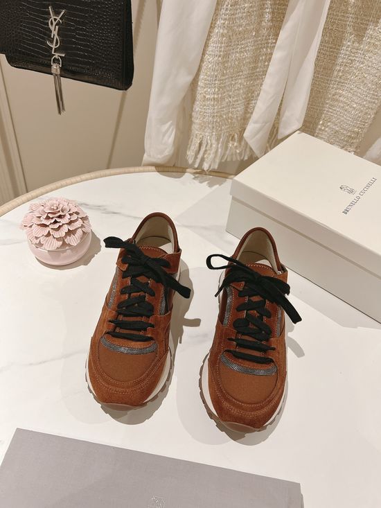 Brunello Cucinelli Classic Suede Sneakers Comfortable Lightweight Casual Footwear